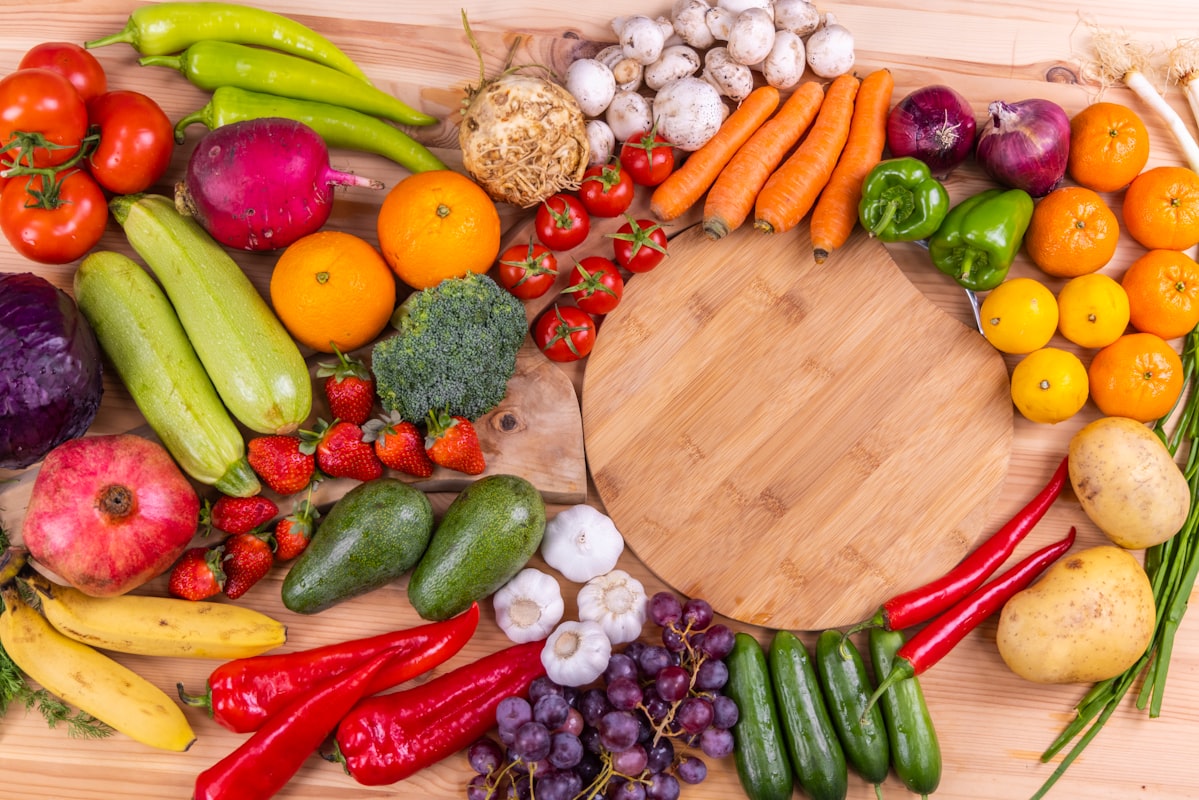 Nutritional balance concept with food categories